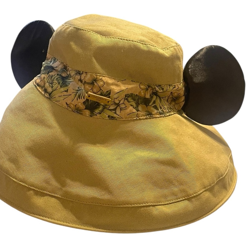 💙Caribbean Joe Tan and Cream Sun Mickey Mouse Ears Hat